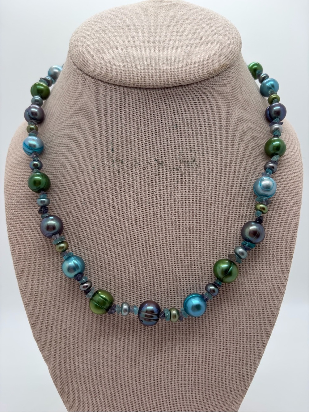 Vintage dyed Honora Sterling pearl necklace